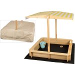 Bac  sable en bois avec couvercle plastique oxford 600d pour enfants, avec toit refermable, sige, sol, ...