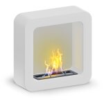 Nefertiti - chemin�e au bio�thanol � encastrer au mur ou freestanding, dimensions 48x48 cm blanc