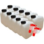 Negomix - lot de 10 x jerrican bidon plastique 10 litres avec bouchon Étanche et 2 robinets verseurs Negomix - lot de 10 x jerrican bidon plastique 10 litres avec bouchon Étanche et 2 robinets verseurs