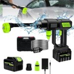 Nettoyeur haute pression, 120 bar nettoyeur haute pression sans fil, pistolet nettoyeur portable de nettoyeur ...