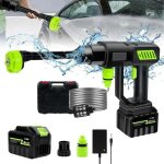 Nettoyeur haute pression, 120 bar nettoyeur haute pression sans fil, pistolet nettoyeur portable de nettoyeur ...