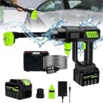Nettoyeur haute pression, 120 bar nettoyeur haute pression sans fil, pistolet nettoyeur portable de nettoyeur ...