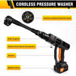 Nettoyeur haute pression sans fil 3000w 180bar jet wash floor cleaner 2 battery