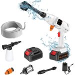 Nettoyeur haute pression sans fil, 50bar nettoyeur haute pression, batterie rechargeable, plage pulvrisation ...