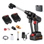 Nettoyeur haute pression sans fil mulcort 60 bars 150 w avec batterie rechargeable, buses 5 en 1 pour ...