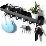 New porte cl� mural � 6 crochets, petit portable accroche sans percer, boite decorative pour rangement ...