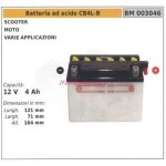 Cb4l - b batterie acide pour motos scooters diverses applications 12v 4 ah 003046