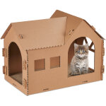 Niche en carton pour votre chat, avec griffoir, à construire, herbe aux chats incluse, 36x49x29 cm, marron ... Niche en carton pour votre chat, avec griffoir, à construire, herbe aux chats incluse, 36x49x29 cm, marron ...