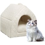 Niche pour chat - 40 x 40 x 40 cm - maison d'intrieur avec coussin amovible - pliable 2 en 1 - lit pour ...