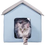 Niche chauffante pour chat, abri d'extrieur pour chat avec temprature rglable, tissu oxford 600d pliable, ...