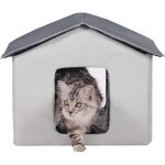 Niche chauffante pour chat, abri d'extrieur pour chat avec temprature rglable, tissu oxford 600d pliable, ...