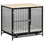 Niche pour chien et chat - fond amovible - coussin inclus - plateau - ch�ne noir - 80x55x71cm