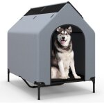 Costway - niche pour chien exteriéur intérieur 110 cm, chenil pour moyen chien 2 en 1, fenêtre ventilée, ... Costway - niche pour chien exteriéur intérieur 110 cm, chenil pour moyen chien 2 en 1, fenêtre ventilée, ...