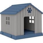 Niche pour chien extrieur - pawhut - bouches d'aration et plancher surleve - plastique impermable ...