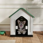 Niche pour chien avec porte verrouillable, abri pour animaux, aérations et toit incliné pour petits chiens ... Niche pour chien avec porte verrouillable, abri pour animaux, aérations et toit incliné pour petits chiens ...