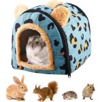 Niche douillette en polaire pour petits animaux avec coussin amovible , pour cochons d'inde, pour chatons, ...