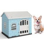 Niche etanche pour chien avec porte verrouillable, 75 x 58 x 65 cm, cage abri pliable en pp, pour lapins, ...