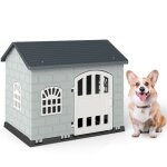 Niche etanche pour chien avec porte verrouillable, 75 x 58 x 65 cm, cage abri pliable en pp, pour lapins, ...