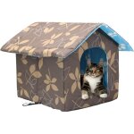 Niche d'extrieur pour chat facile  laver pliable avec coussin amovible rsistant aux intempries abri ...