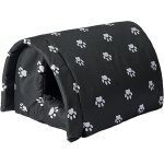 Niche d'ext�rieur pour chat r�sistante � l'hiver imperm�able et chaude maison d'animaux avec doublure ...
