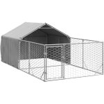 Niche d'ext�rieur pour chien enclos 4x2x1, 5 m acier galvanis� vidaxl