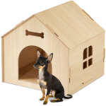 Relaxdays - niche intrieure, abri  construire soi - mme, pour petits chiens ou chats, cabane en mdf, ...