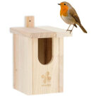 Nichoir bois naturel demi cavite oiseaux