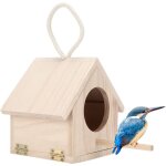 Nichoir en bois suspendu, maison naturelle pour oiseaux avec toit, chalets de campagne personnalisables ...
