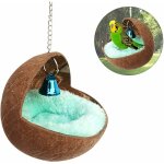 Nichoir en noix de coco naturelle pour animal dmestique, perroquet, perruche, calopsitte, conure, canari, ...