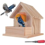 Nichoir � oiseaux en bois - bo�te � m�sanges et rouge - gorge, mangeoire suspendue r�sistante aux intemp�ries ...