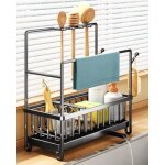 Nicola organisateur d'�vier, �gouttoir de cuisine en acier inoxydable avec bac d'�vacuation amovible ...