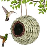 Nid d?oiseau - maisonnette oiseaux suspendue en forme sph�rique abri � oiseaux tress� � la main suspendue ...