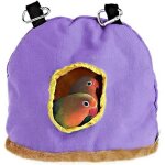 Nid d'oiseau suspendu, cage � oiseaux chaude pour l'hiver, maison d?oiseau en peluche pour l?hiver, violet, ...