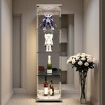 Nmonet - vitrine en verre tremp� � quatre couches, hauteur 164 cm, vitrine pour collection avec �clairage ...