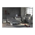 Noa chambre enfant complete - industriel - decor gris loft et ombre - l 90 x l 200 cm - multicolore Noa chambre enfant complete - industriel - decor gris loft et ombre - l 90 x l 200 cm - multicolore
