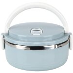 Noddles de riz isols thermiques bleus en acier inoxydable portables lunch box food containerone layer ...