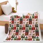 No�l couverture polaire, hiver plaid moelleuse couverture de canap� couvre - lit en peluche couverture ...