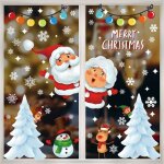Nol decoration fenetre autocollants fentre nol stickers fenetre nol stickers vitrine nol merry christmas ...