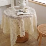 Abc - nol petite nappe rondes, nappe ronde bohme, lavable, rtro fil de coton dentelle meuble tv meuble ...