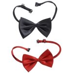 Noeud papillon pour chien - adjustable - vin rouge et noir - taille ajustable - 2pcs - confortable