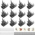 Noir lot de 12 pic anti pigeon, pique anti pigeon pour dissuader les oiseaux, pics anti pigeons pour ...