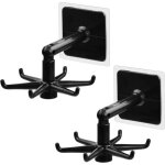 (noir) 2pcs rotatif � 360� porte ustensiles cuisine, crochet pour ustensiles de cuisine avec 6 griffes, ...
