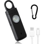 (noir) alarme anti - agression 130db, anti agression rechargeable de s�curit� d'urgence, porte clef alarme ...