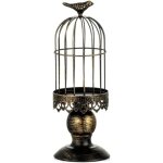 (noir s) bougeoir d�coratif r�tro cr�atif en forme de cage � oiseaux, bougeoir en fer forg�, accessoire ...