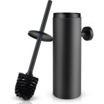 Noir brosse de toilette avec porte - balai wc mural pour salle de bains en acier inoxydable Noir brosse de toilette avec porte - balai wc mural pour salle de bains en acier inoxydable