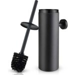 Noir brosse de toilette avec porte - balai wc , xu, mural pour salle de bains en acier inoxydable, outil ...