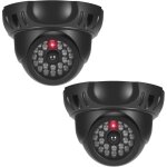 (noir) camera factice, 2pcs cam�ra factice ext�rieure avec led rouge clignotante, fausse camera surveillance ...