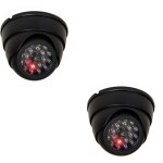 Noir fausse camra de scurit factice camra de surveillance camra dme avec lumire clignotante led ...