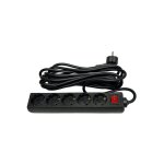 Noir multiprise 5 fiches et câble 5m 3gx1, 5mm de cuivre 3500w max Noir multiprise 5 fiches et câble 5m 3gx1, 5mm de cuivre 3500w max