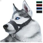 L, noir) museli�re en nylon r�glable pour chiens, museliere anti aboiement anti - morsure